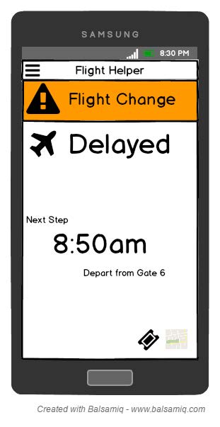 Flight Helper Wireframe- Flight Delayed